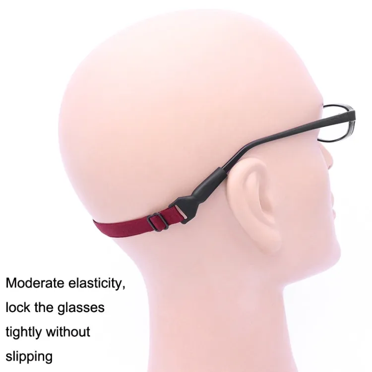 10pcs Short Style Glasses Non-Slip Rope Adjustable Elastic Sports Legs Anti-Drop Fixed Strap(Rose Red)