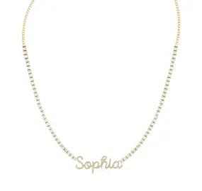 14K Personalized Tennis Necklace