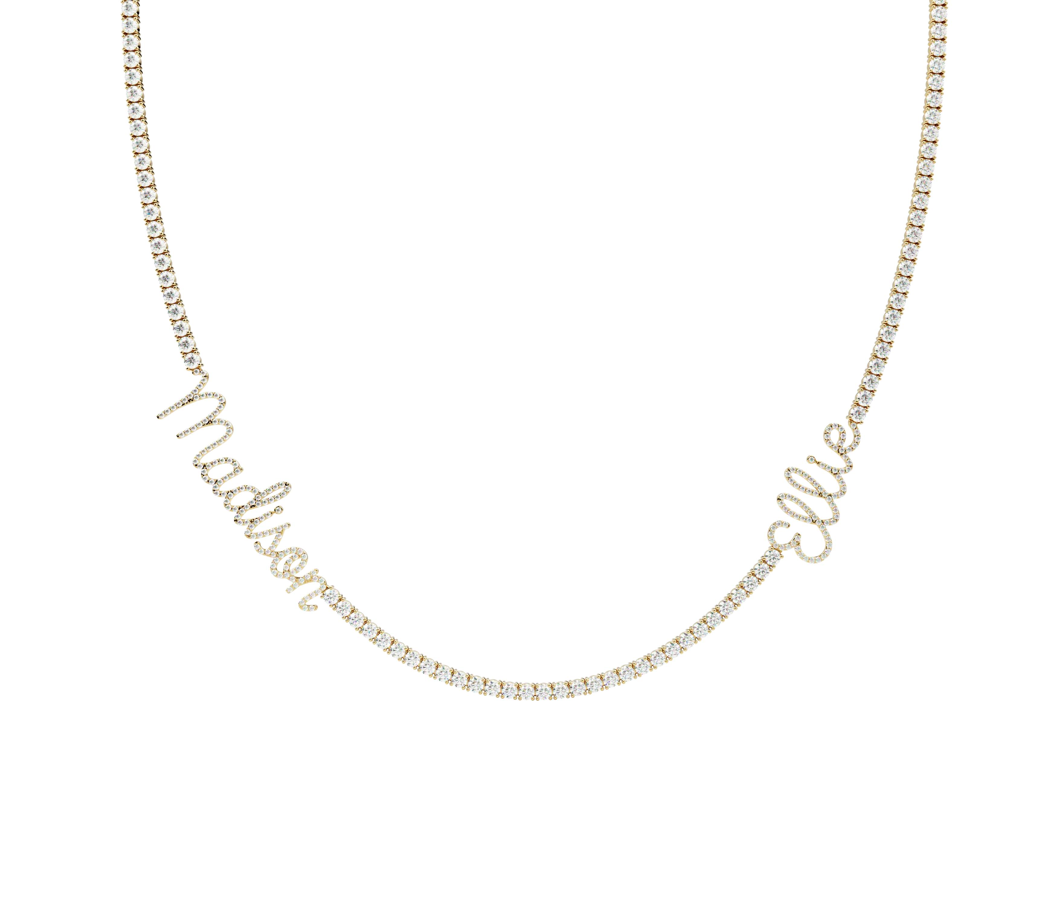 14K Personalized Tennis Necklace