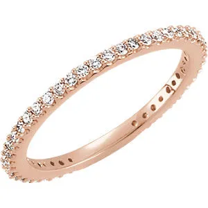 14K Rose 1/3 CTW Diamond Stackable Ring Size 7