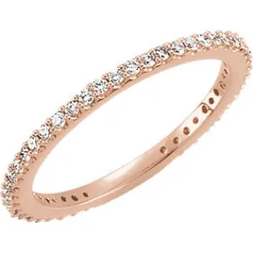 14K Rose 1/3 CTW Diamond Stackable Ring Size 7