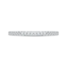 14K Two Tone Gold Round Diamond Half Eternity Wedding Band