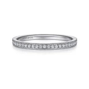 14k White Gold Pavé Diamond Eternity Stackable Ring - LR4862W45JJ