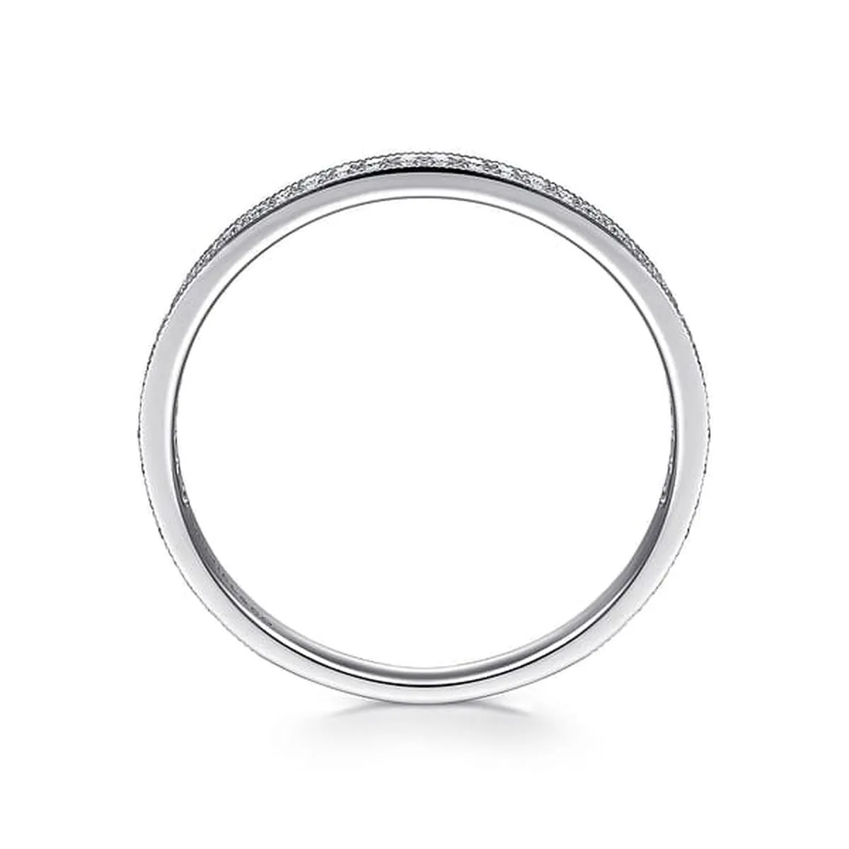 14k White Gold Pavé Diamond Eternity Stackable Ring - LR4862W45JJ