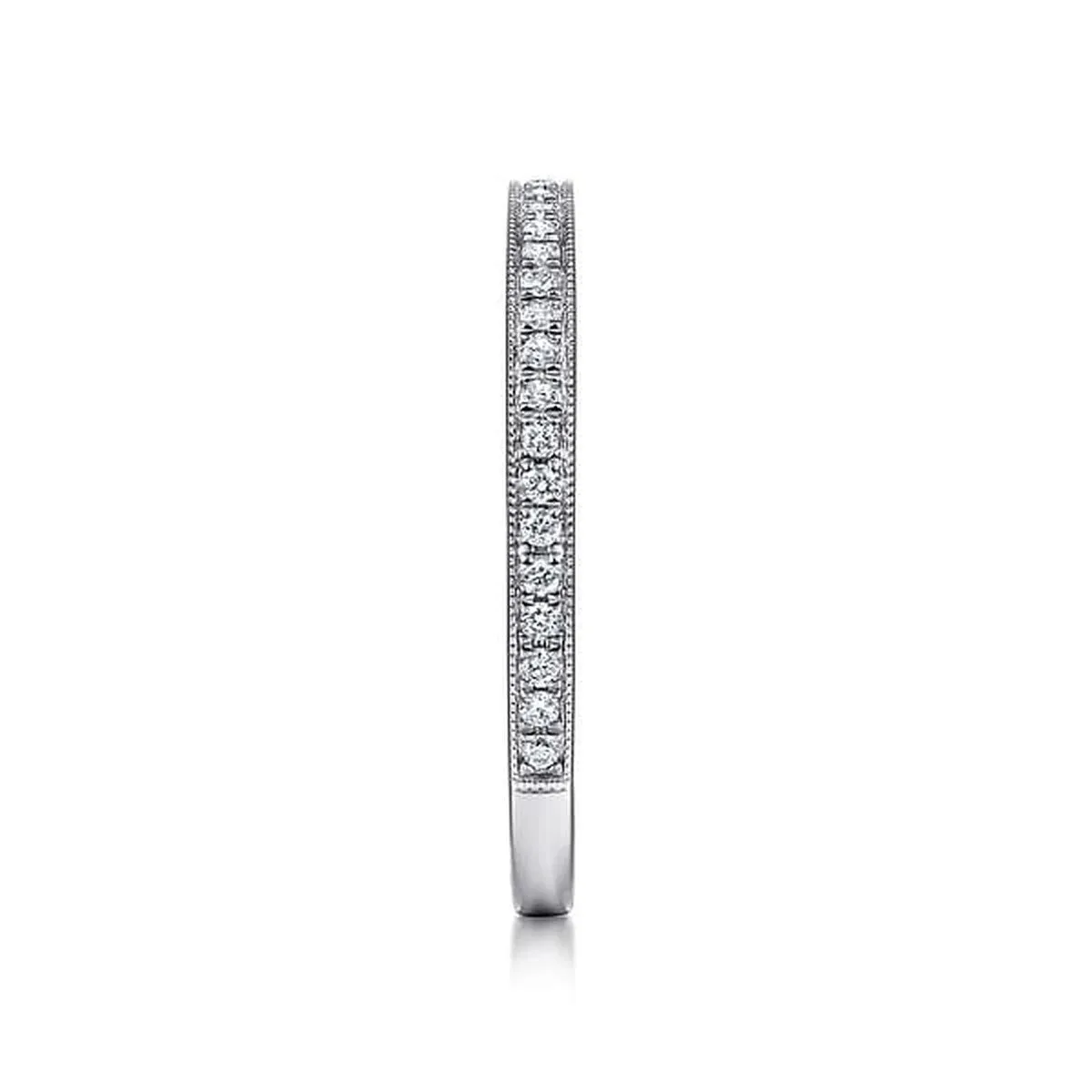 14k White Gold Pavé Diamond Eternity Stackable Ring - LR4862W45JJ