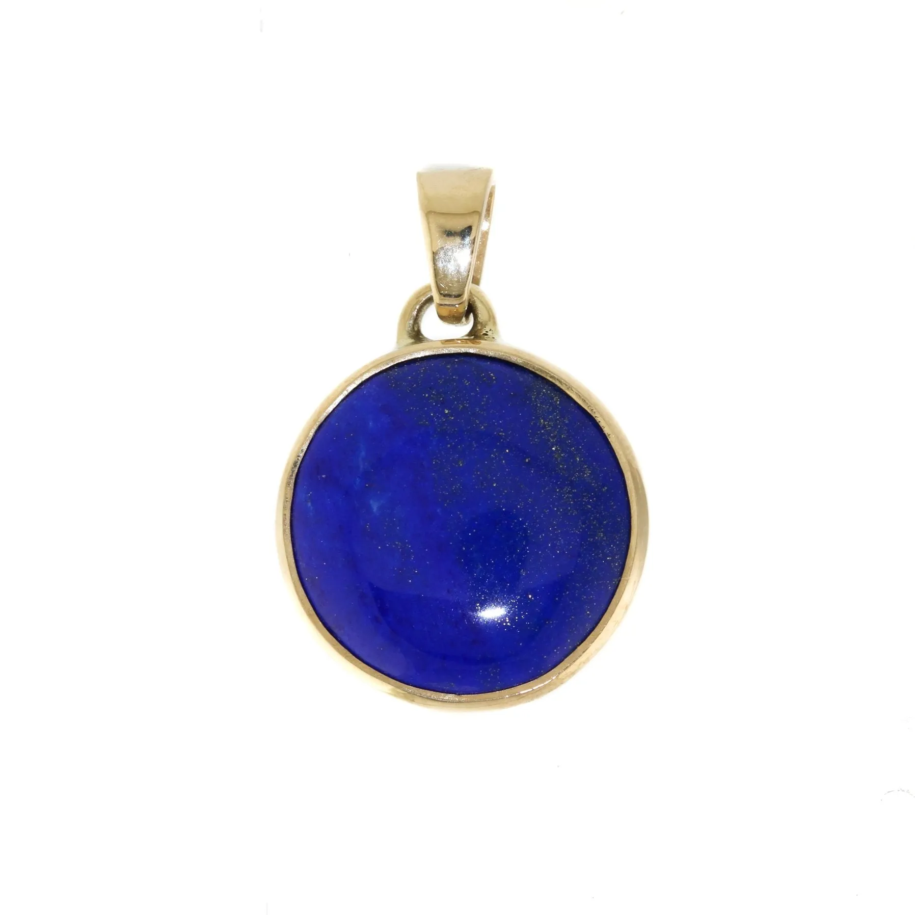 14K x Lapis Round Pendant