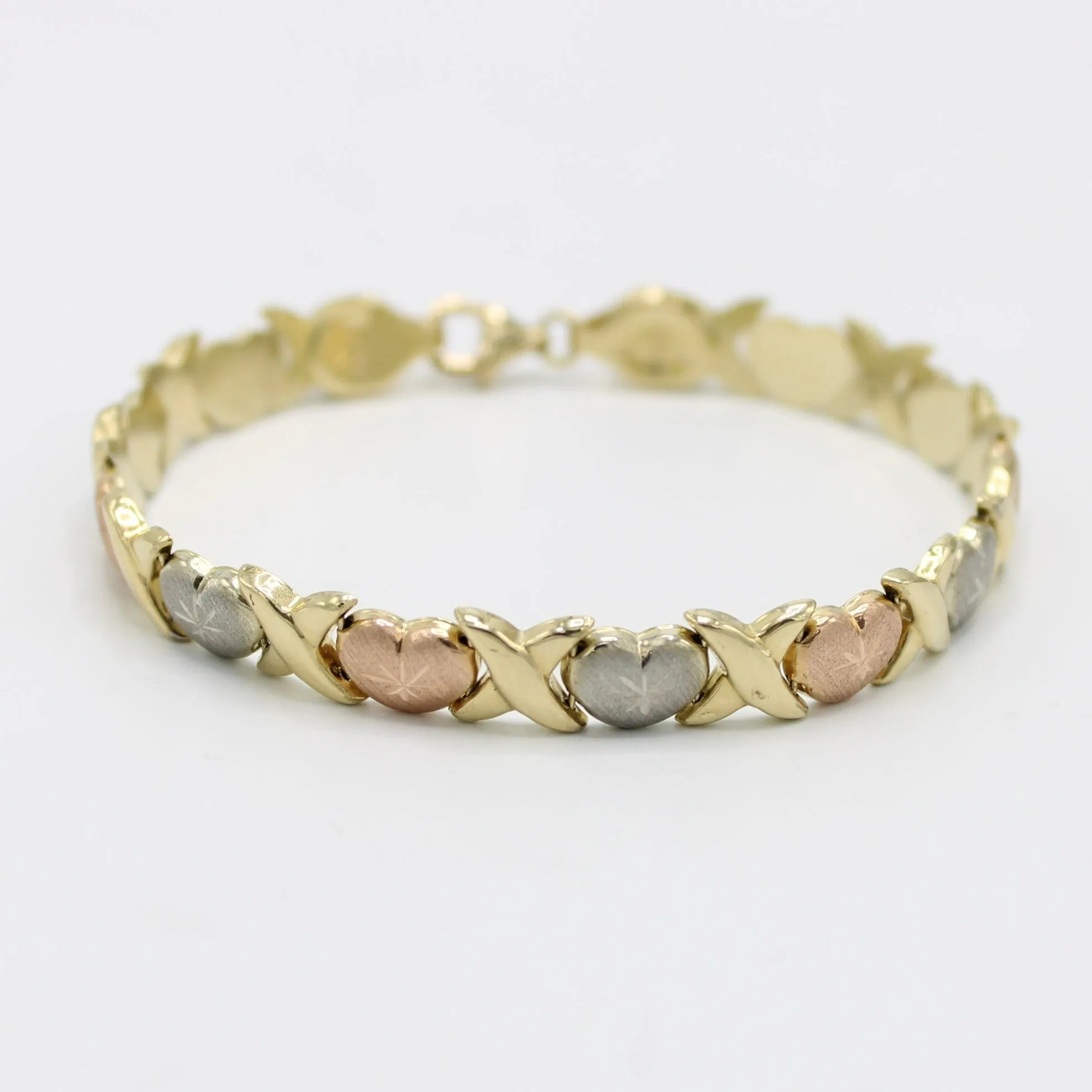 14K X❤️X Bangle (Yellow-Rose-White) Gold