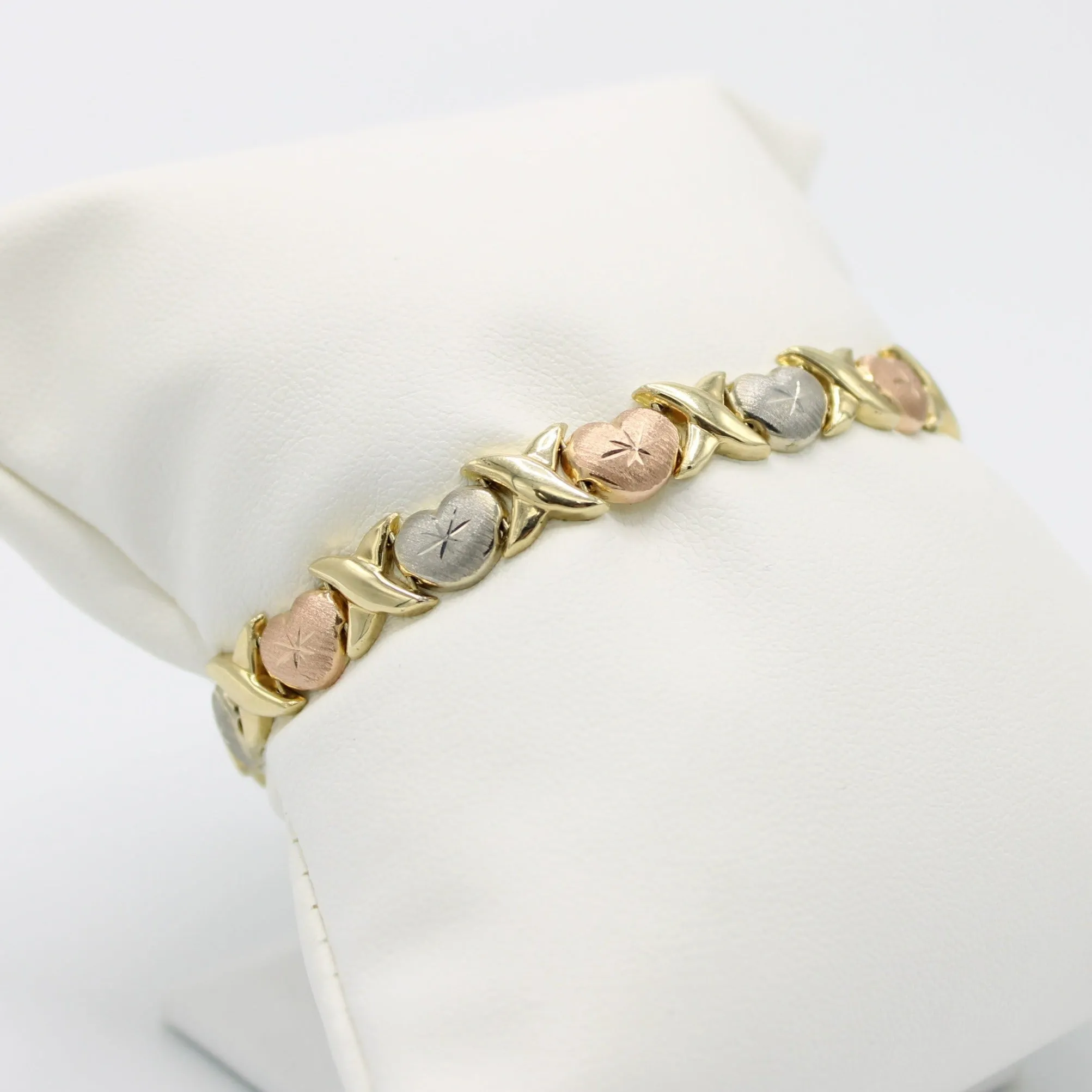 14K X❤️X Bangle (Yellow-Rose-White) Gold