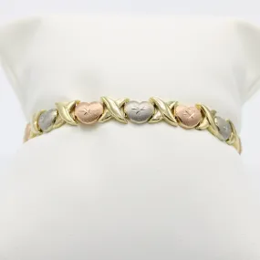 14K X❤️X Bangle (Yellow-Rose-White) Gold