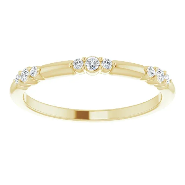 14K Yellow Gold 1/8 CTW Lab-Grown Diamond Stackable Ring