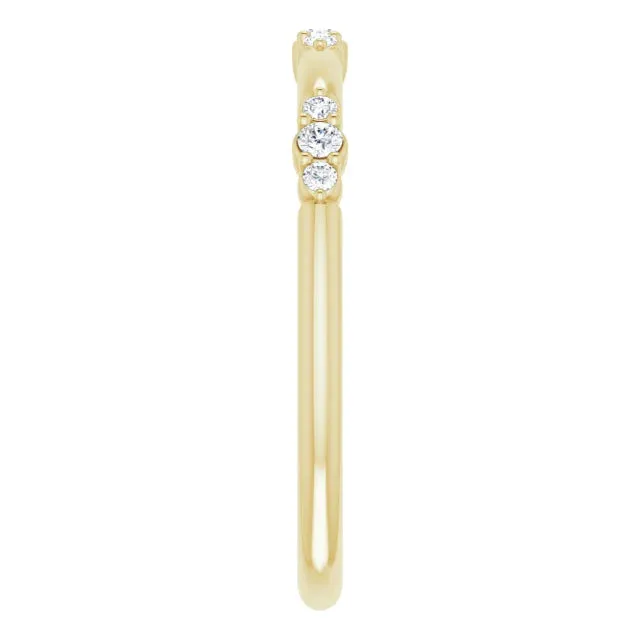 14K Yellow Gold 1/8 CTW Lab-Grown Diamond Stackable Ring