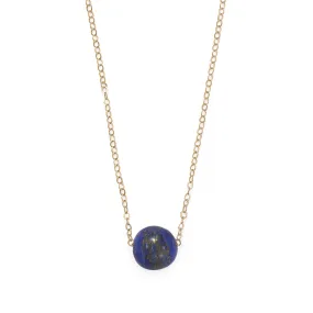 16"   2" Gold Filled Lapis Necklace