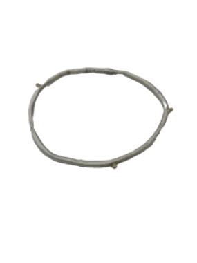 18k Gold Balls on Silver Bangle