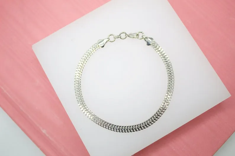 18K Gold Filled Double Cuban Link 4mm Chain Bracelet (I156)