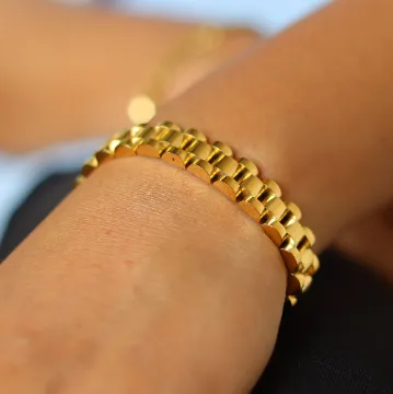 18K Gold-Filled Watchband Bracelet