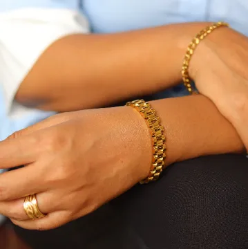 18K Gold-Filled Watchband Bracelet