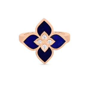 18K Rose Venetian Princess Small Lapis and Diamond Ring