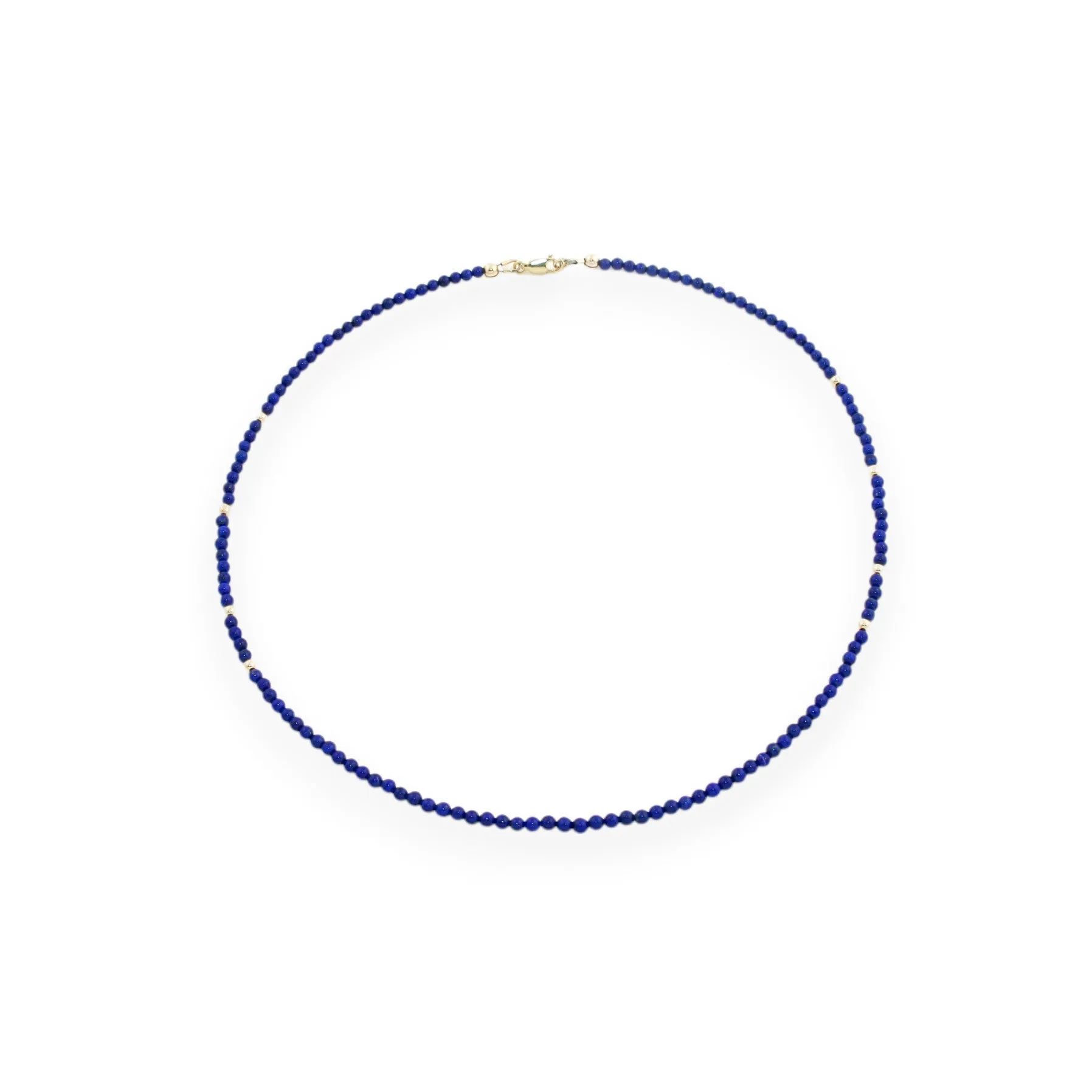 18" Lapis Lazuli x Gold Beaded Necklace