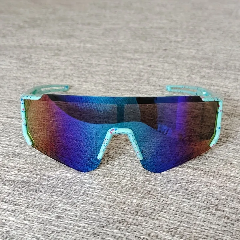 1pc Futuristic UV Cycling Glasses Trendy Boys Large Frame