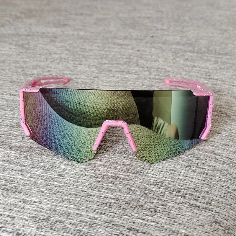 1pc Futuristic UV Cycling Glasses Trendy Boys Large Frame