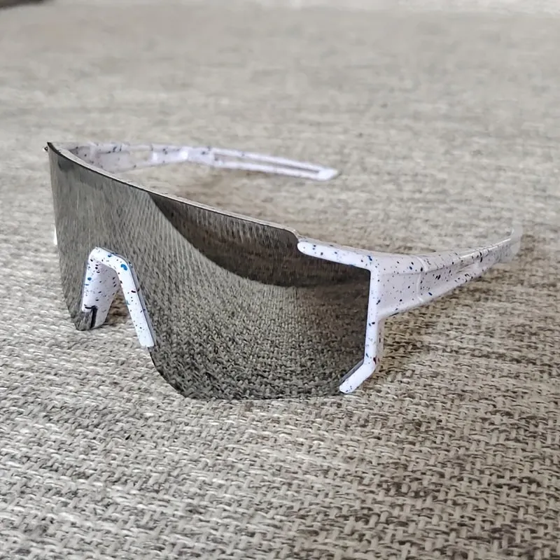 1pc Futuristic UV Cycling Glasses Trendy Boys Large Frame