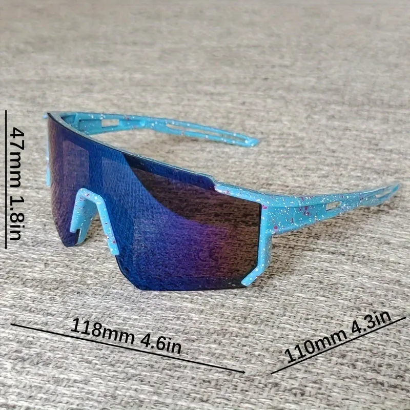 1pc Futuristic UV Cycling Glasses Trendy Boys Large Frame