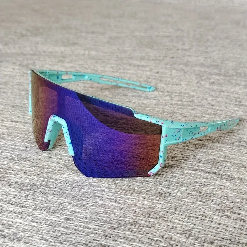 1pc Futuristic UV Cycling Glasses Trendy Boys Large Frame