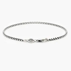 2.5mm Sterling Silver Box Chain Bracelet