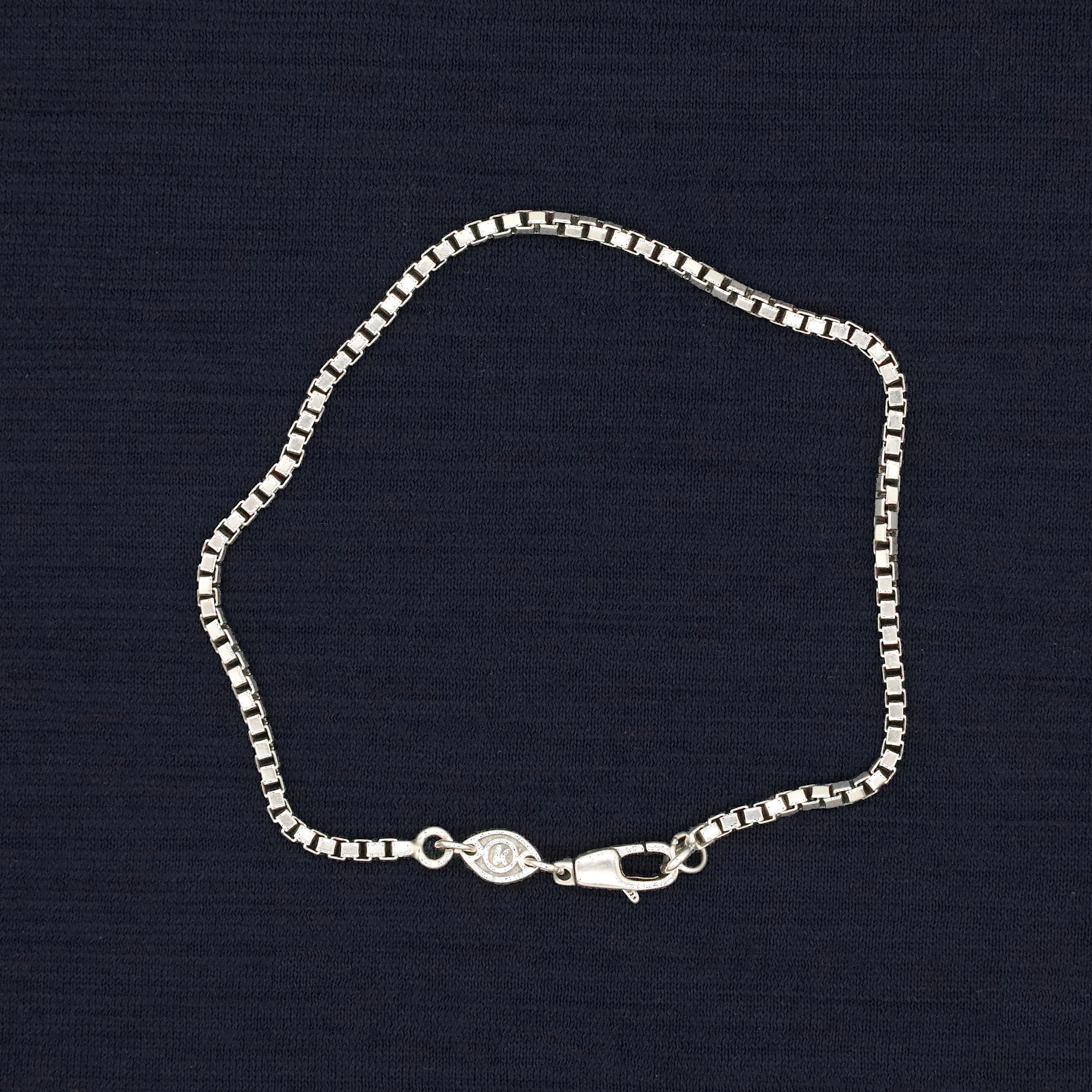 2.5mm Sterling Silver Box Chain Bracelet