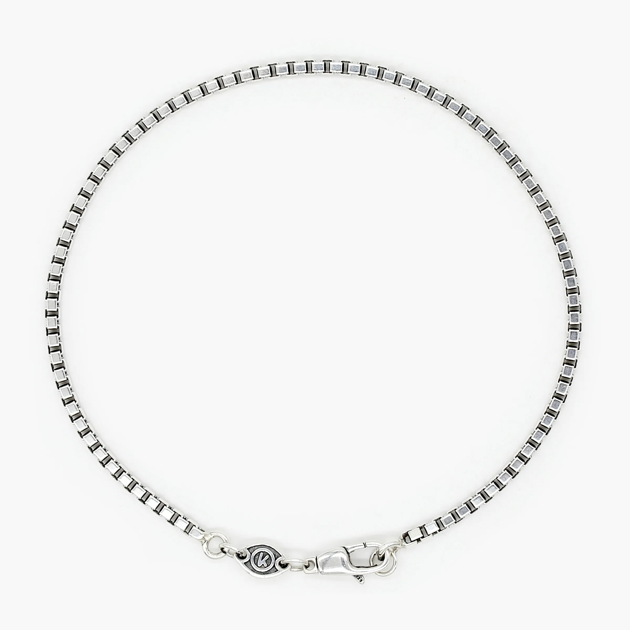 2.5mm Sterling Silver Box Chain Bracelet