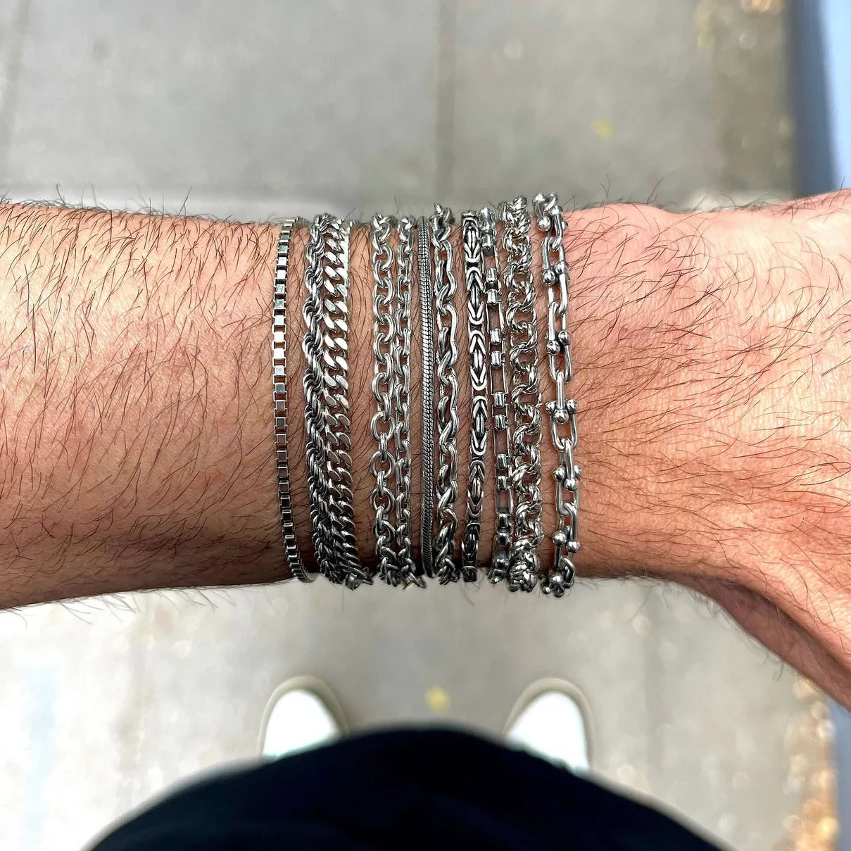 2.5mm Sterling Silver Box Chain Bracelet