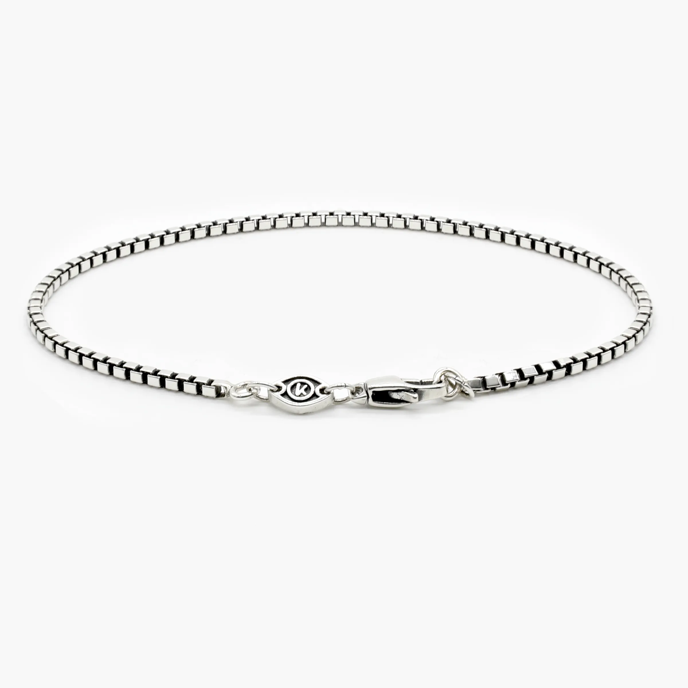 2.5mm Sterling Silver Box Chain Bracelet