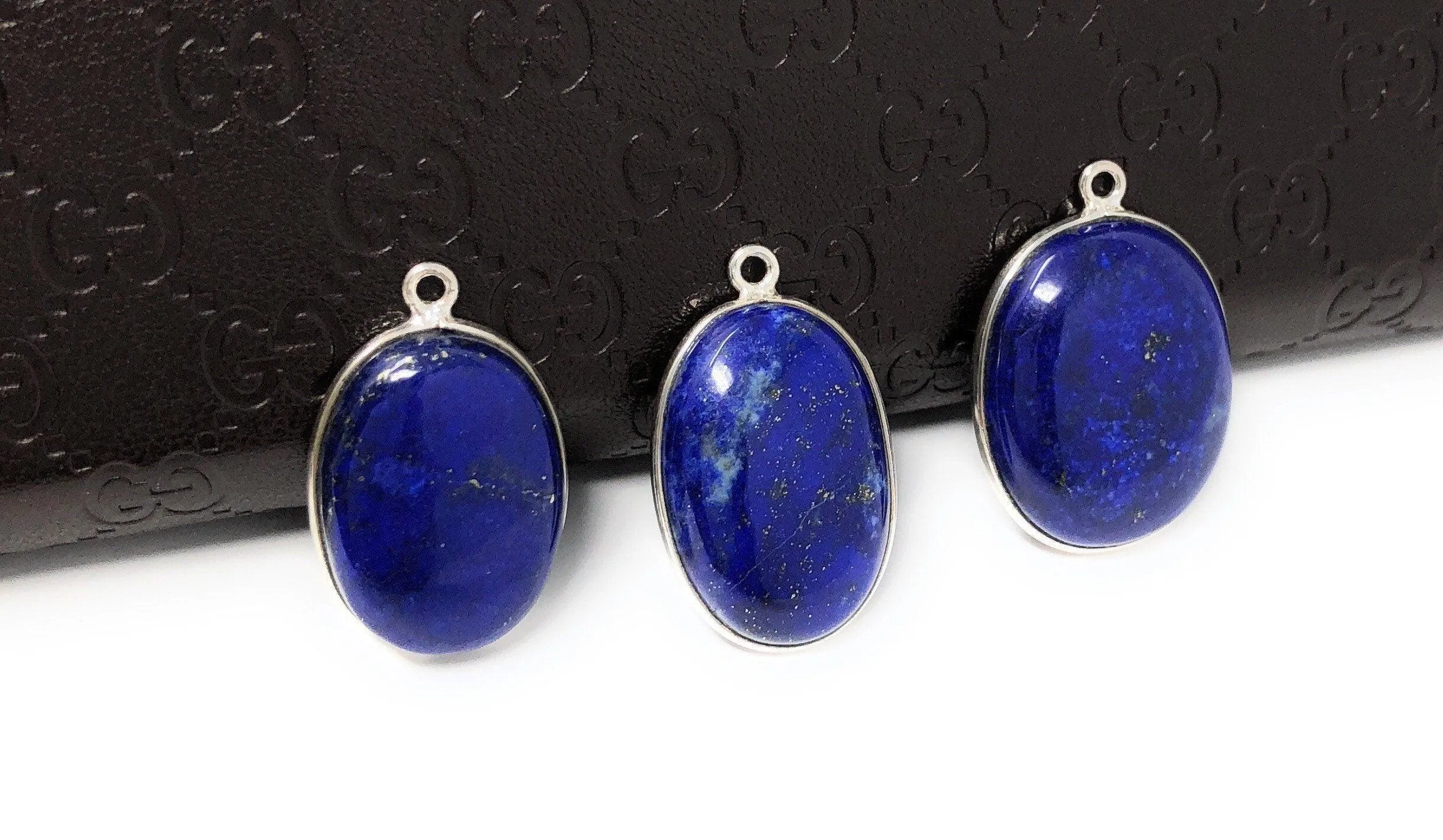 3 Pcs Lapis Lazuli Charms, Gemstone Charms, DIY Jewelry Making,