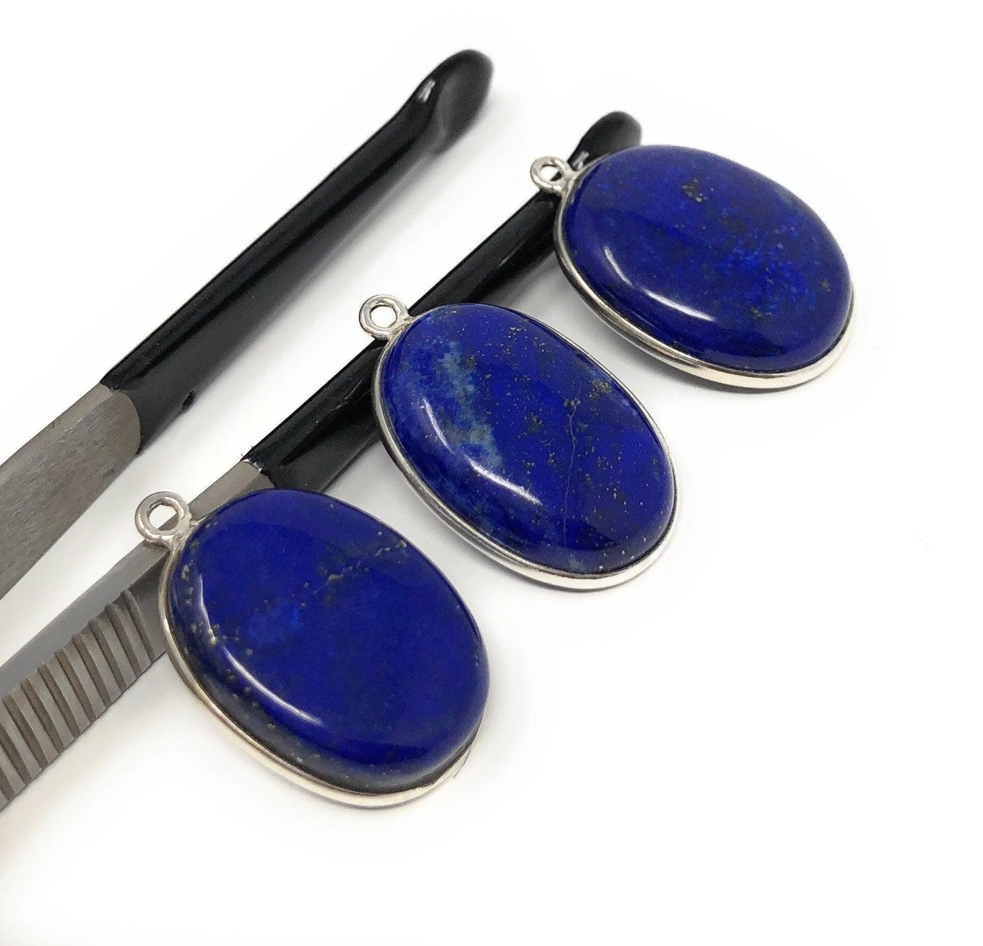 3 Pcs Lapis Lazuli Charms, Gemstone Charms, DIY Jewelry Making,