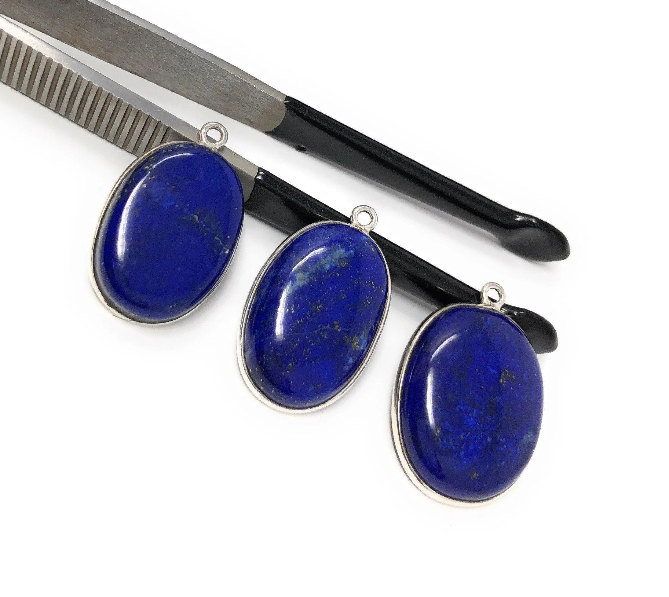 3 Pcs Lapis Lazuli Charms, Gemstone Charms, DIY Jewelry Making,
