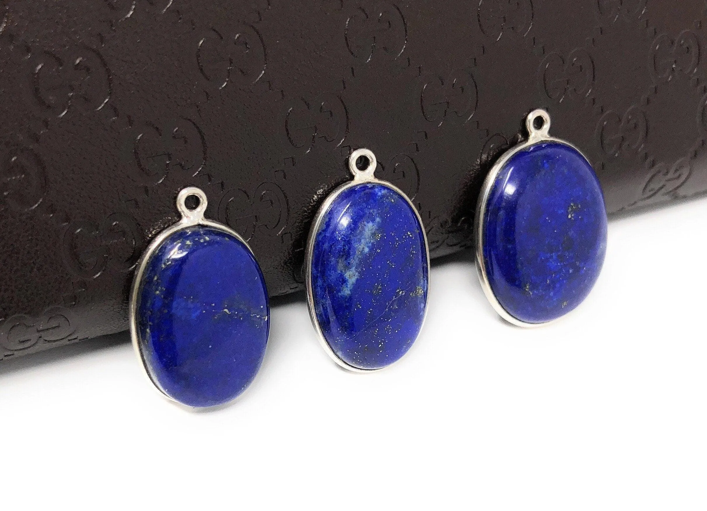 3 Pcs Lapis Lazuli Charms, Gemstone Charms, DIY Jewelry Making,