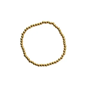 4mm Beaded Bracelet, Gold