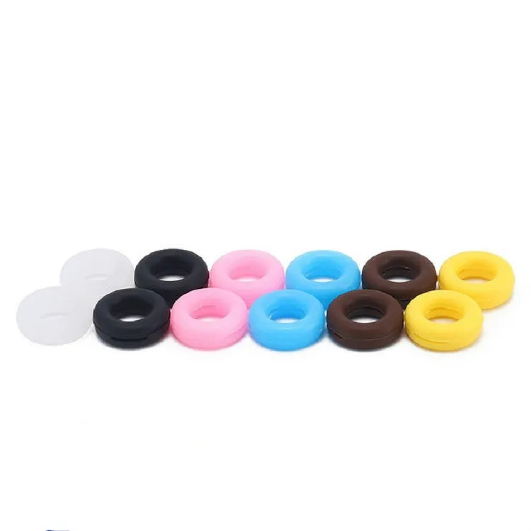 5 Pairs Glasses Ear Hooks Round Anti Slip Silicone Grips Eyeglasses Accessories(Black)