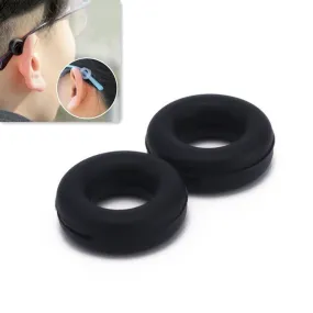 5 Pairs Glasses Ear Hooks Round Anti Slip Silicone Grips Eyeglasses Accessories(Black)