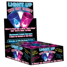 A Case of 12 Light-Up Cock Shot Glasses