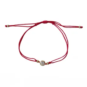 Amy Red Thread Bezel Bracelet