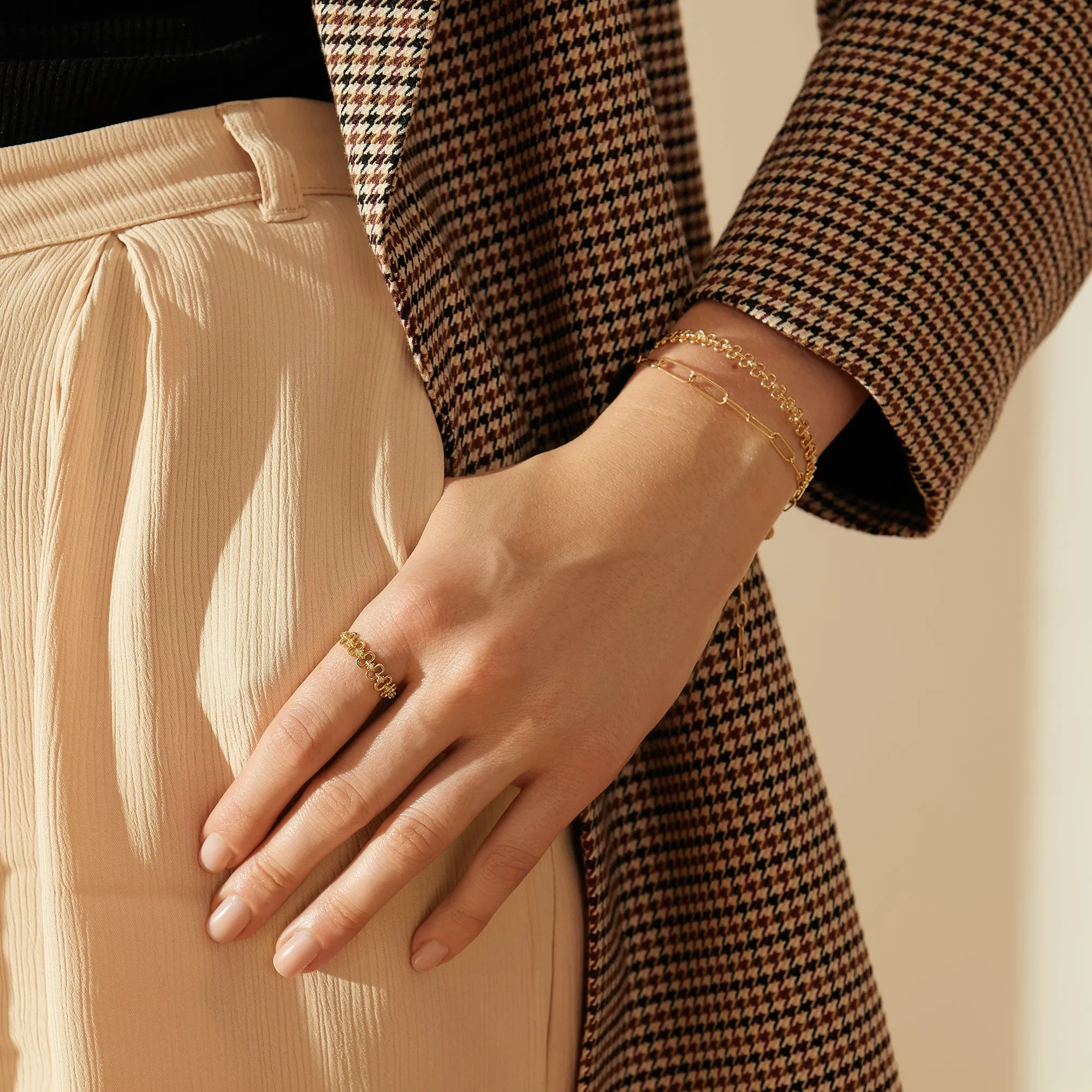 ANASTASIA | Diamond Paper Clip Stackable Ring