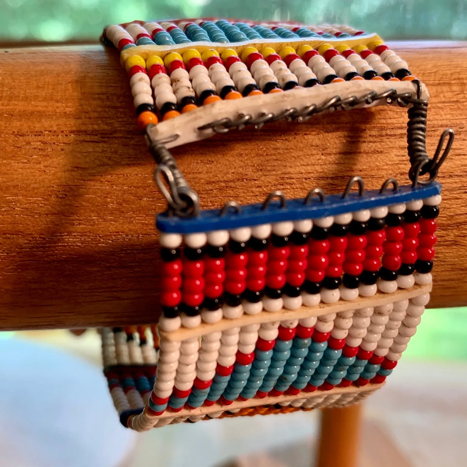 Antique Beaded Wide Bangle, Masai
