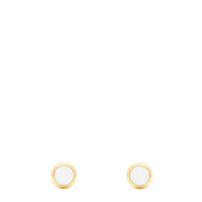 Aurora 14K Yellow Gold Opal Stud Earrings, 0.75 TCW