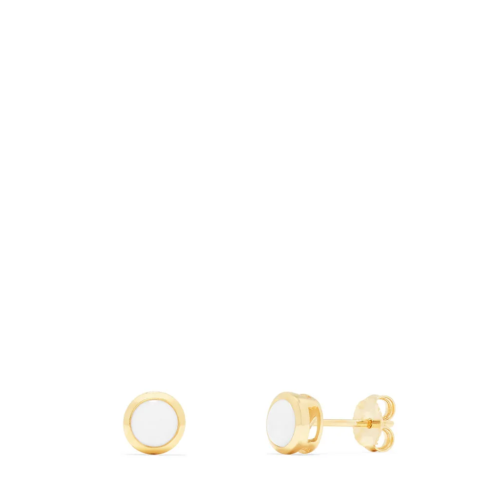 Aurora 14K Yellow Gold Opal Stud Earrings, 0.75 TCW