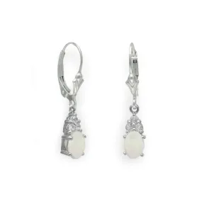 Australian Opal and White Topaz Earrings