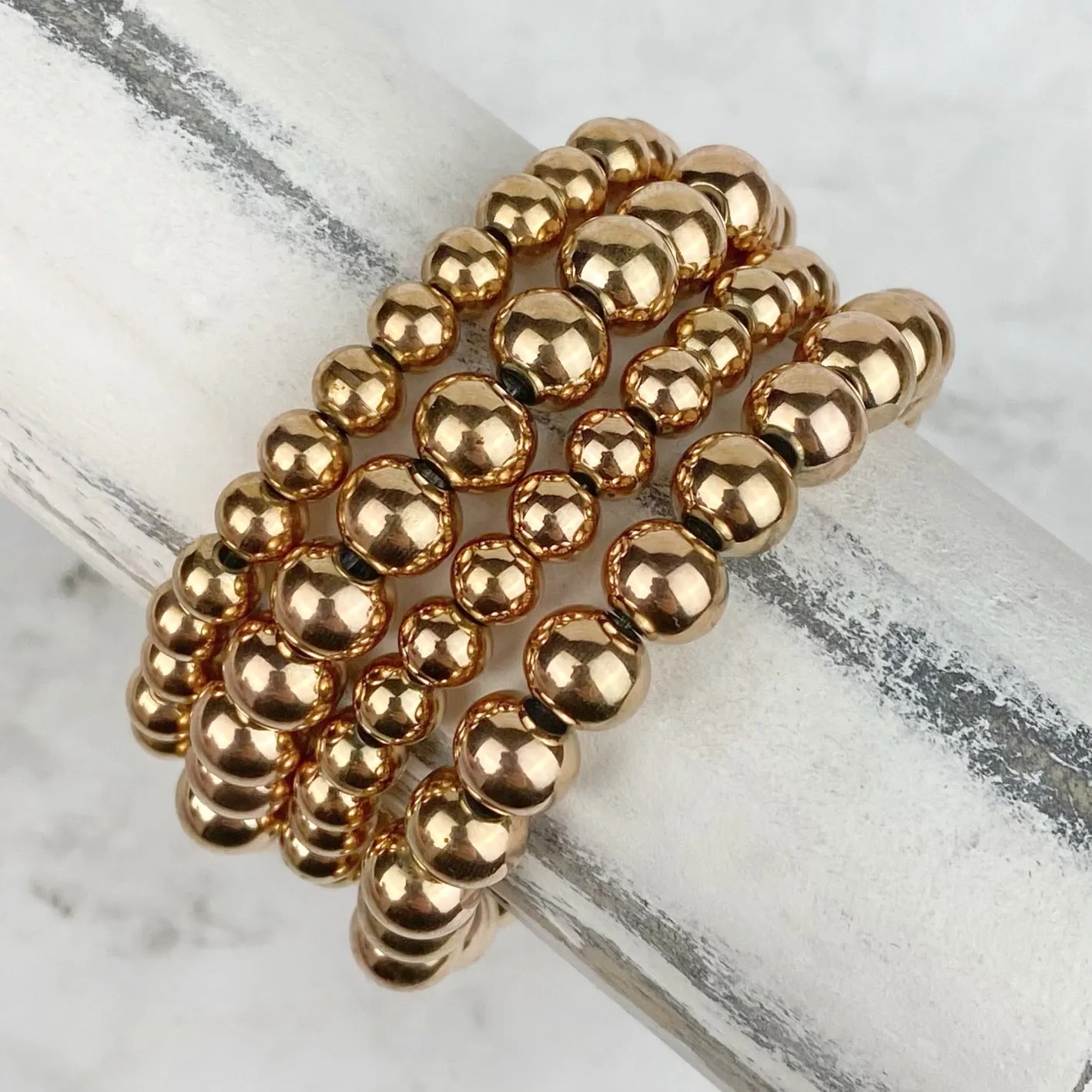 B GRADE - Bracelets - Rose Gold Beaded Ball