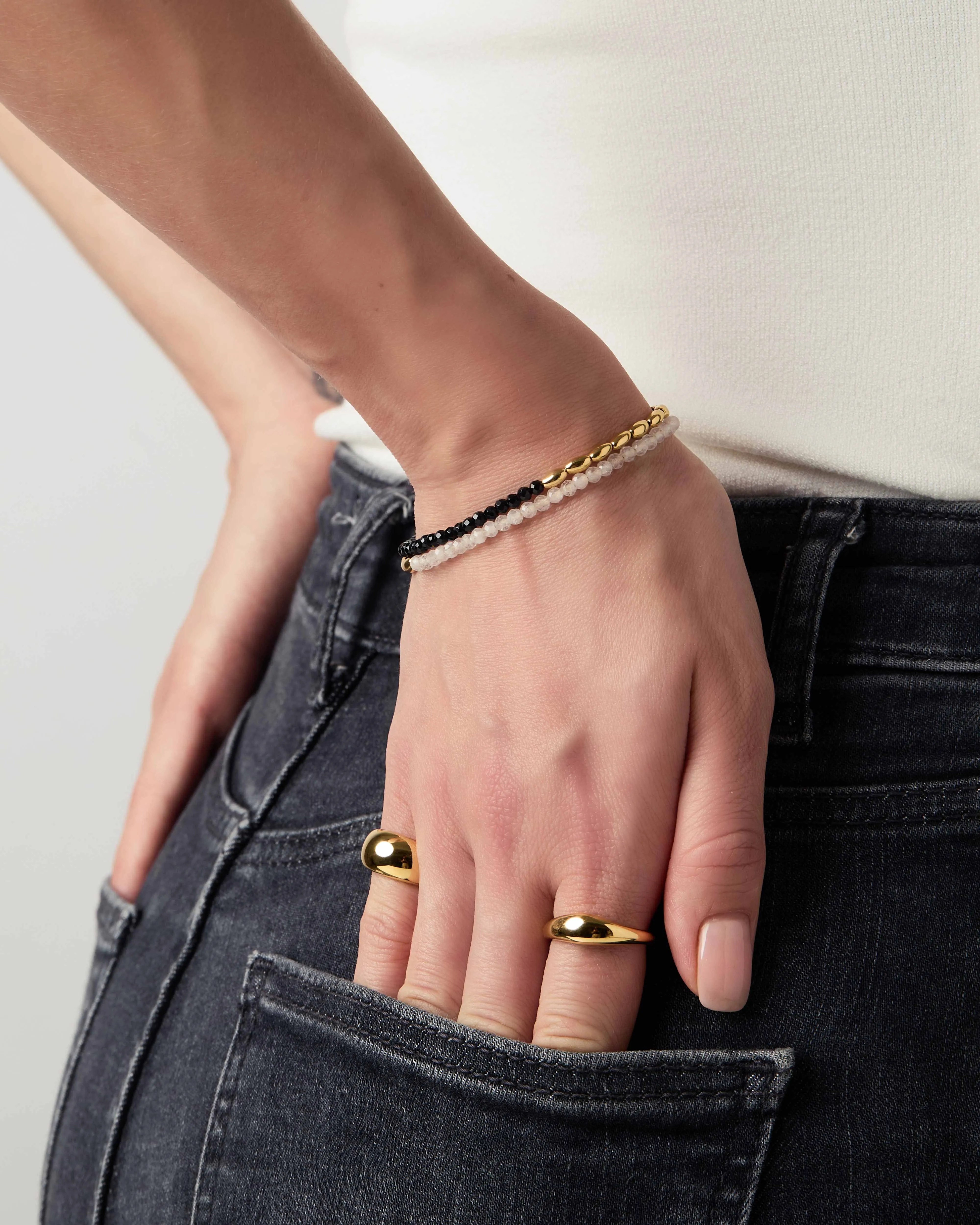 Barley Black Agate Bracelet