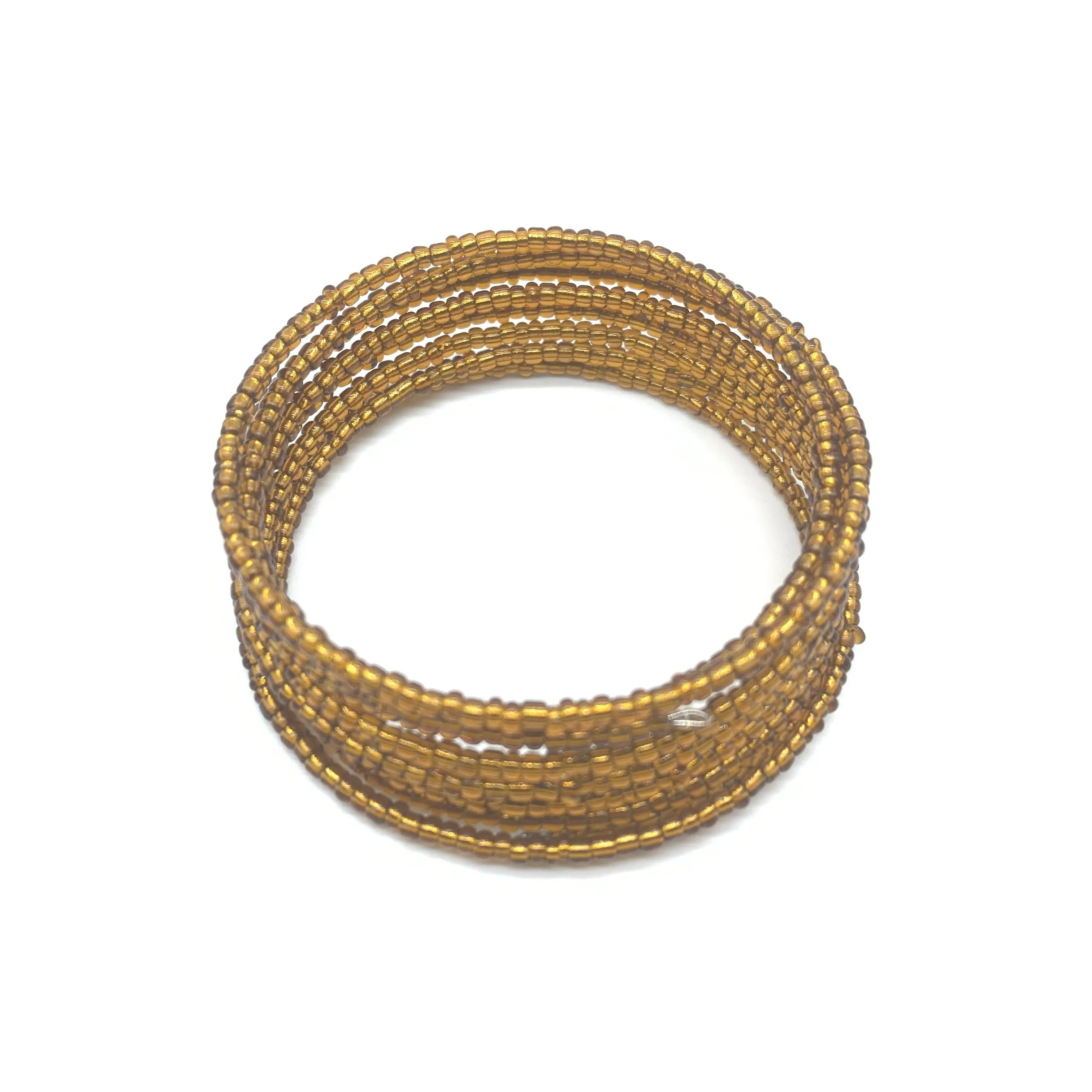 Beaded Coil Bracelet-Bronze