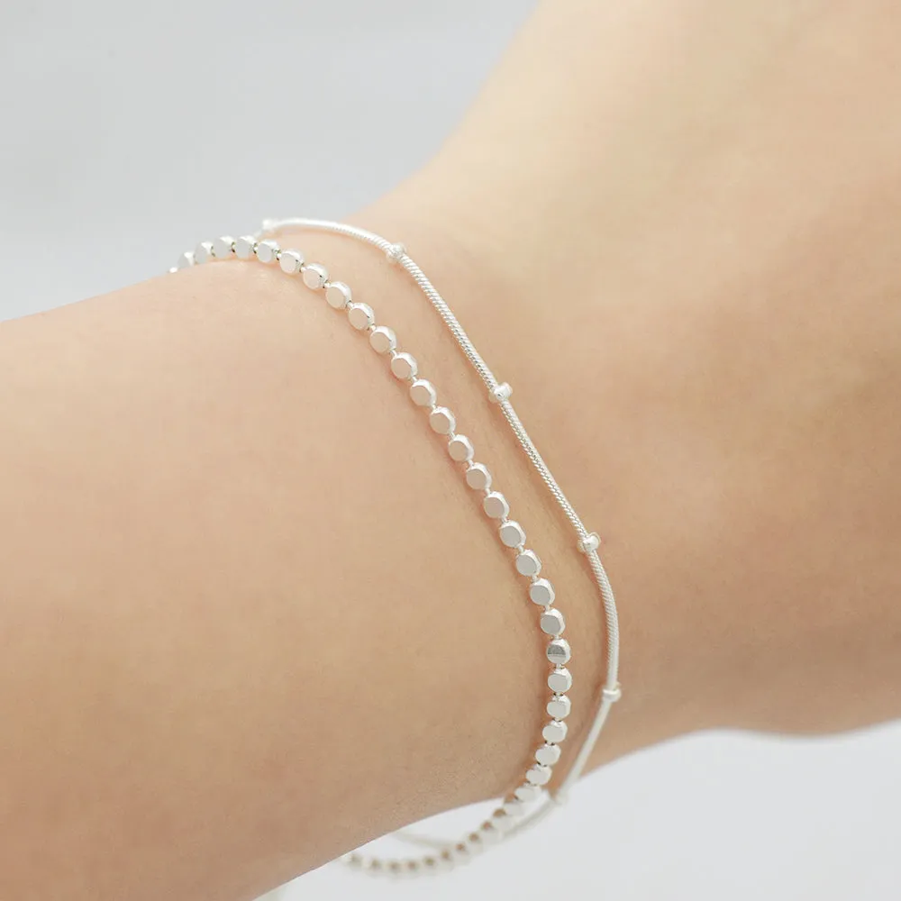 Beatle bead Bracelet - Silver
